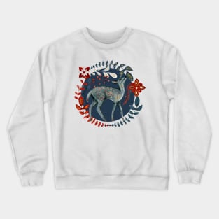 Nordic Folk Art Deer, Woodland Animal Folk Art Crewneck Sweatshirt